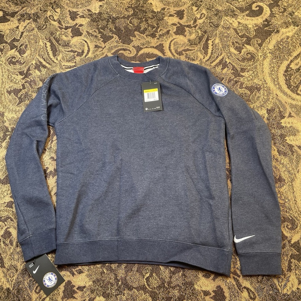 WOMENS NIKE CHELSEA Denim Blue Pullover SWEATSHIRT JUMPER SIZE Small New